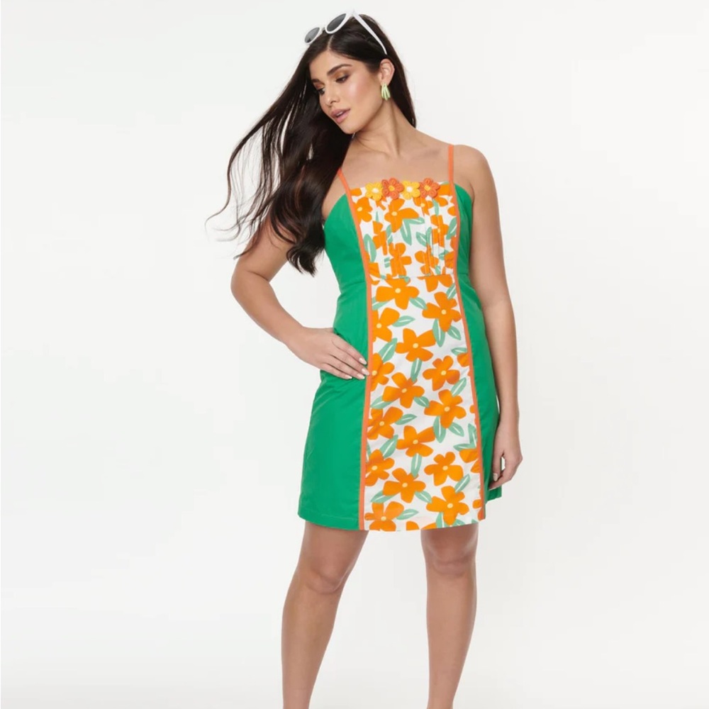 Unique Vintage Smak Parlour Darling Daisy mini Dress size Xl/14 NEW WITH TAGS